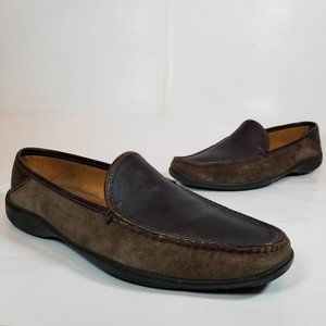 Allen Edmonds Conway Men Brown Leather & Suede Casual Loafer Shoes 10 D